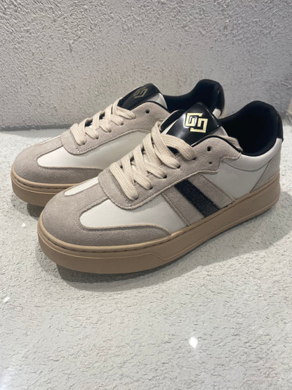 gold sneakers striscia brillantinata