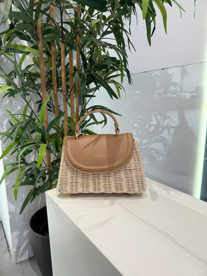 irene borsa rafia dettaglio in pelle